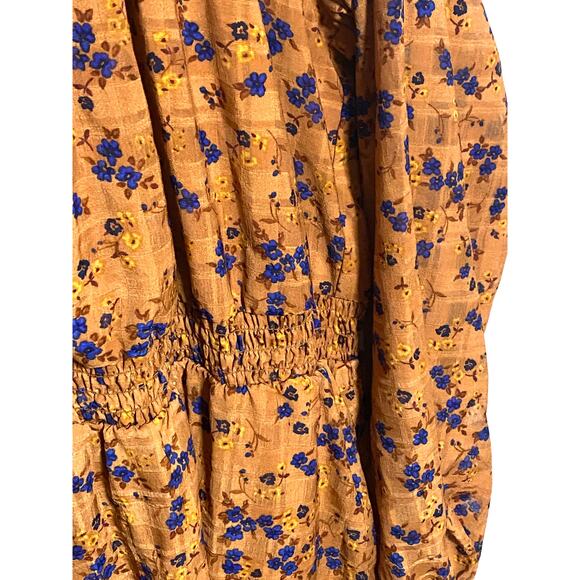 Draper James Smocked Waist Midi Dress Plus 3X Cottagecore Prairie Floral Boho - Picture 4 of 6
